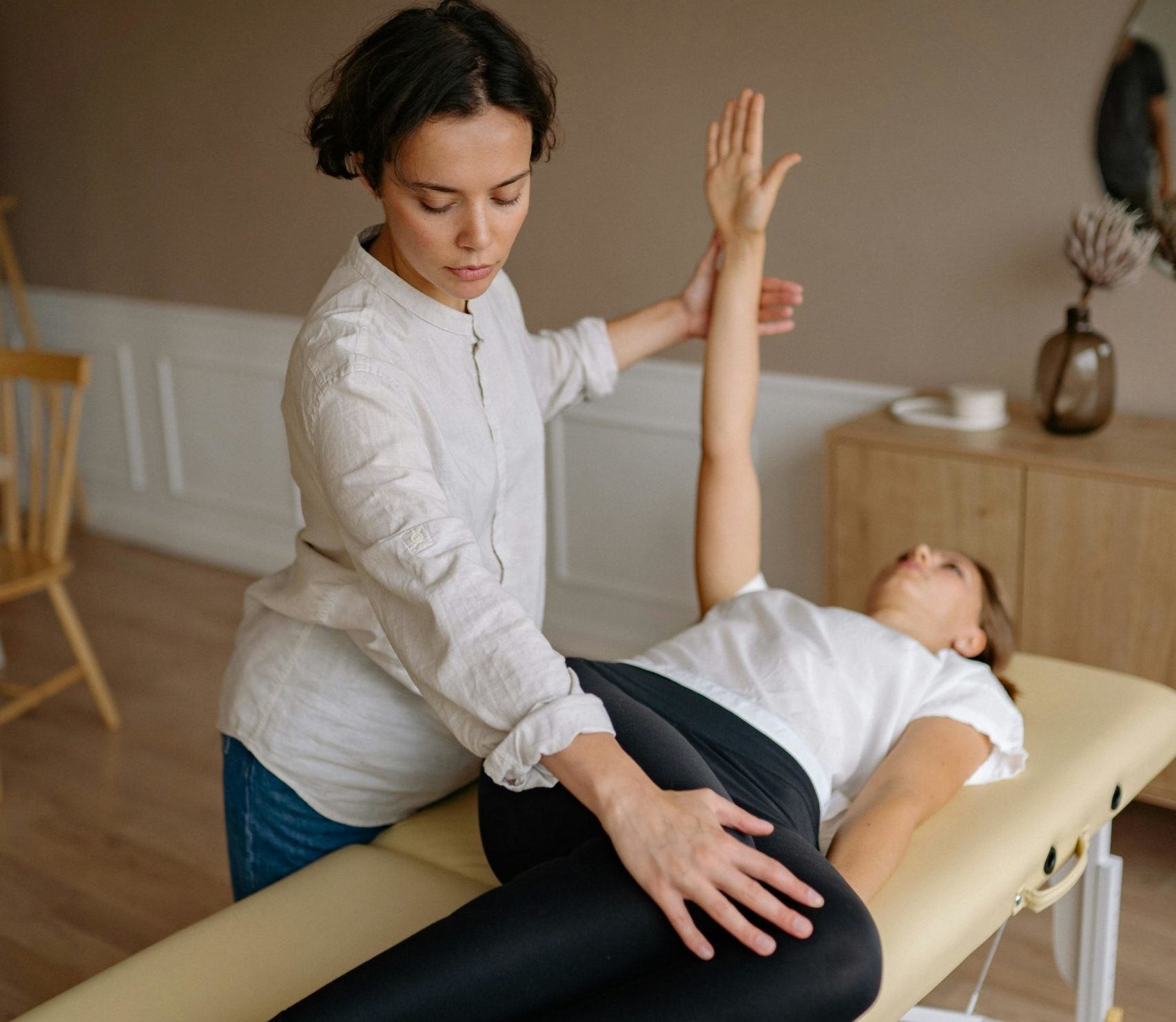 Person during their physiotherapy appointment